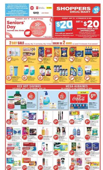 Shoppers Drug Mart Flyer - May 14, 2022 - May 20, 2022.
