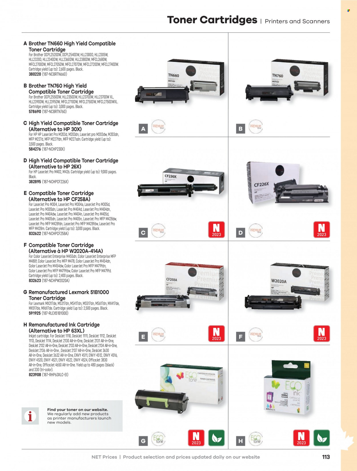 thumbnail - Circulaire Hamster - Produits soldés - scanner, Hewlett Packard, Officejet, toner. Page 115.