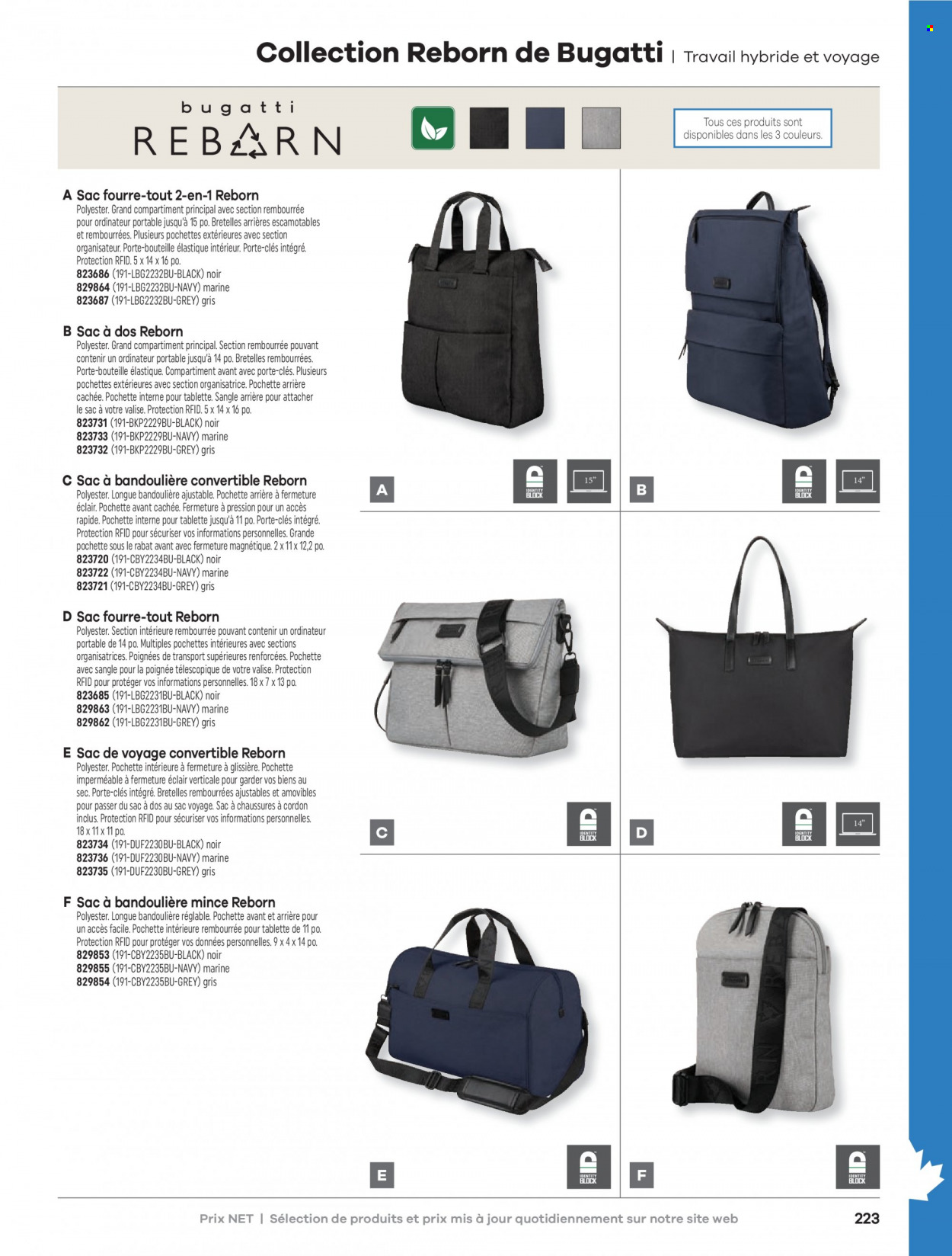 thumbnail - Circulaire Hamster - Produits soldés - valise, sac à main, sac à dos, sac de voyage, porte-clés. Page 225.