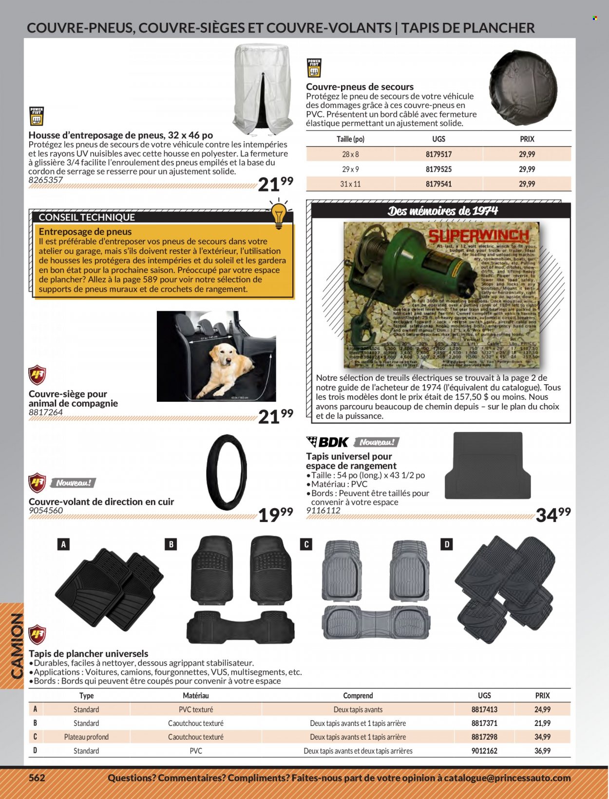 thumbnail - Circulaire Princess Auto - Produits soldés - tapis, couvre siege. Page 570.