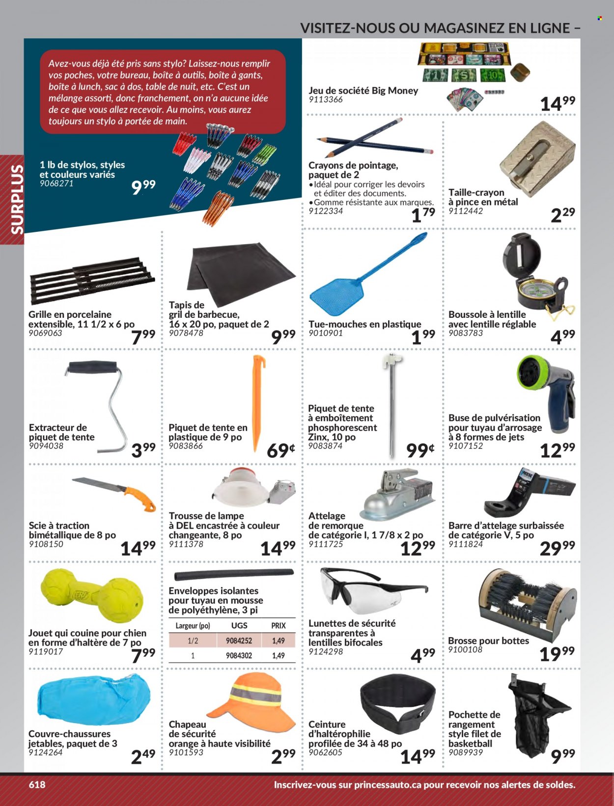 thumbnail - Circulaire Princess Auto - Produits soldés - lampe, gants, boîte à outils, brosse, barbecue. Page 628.