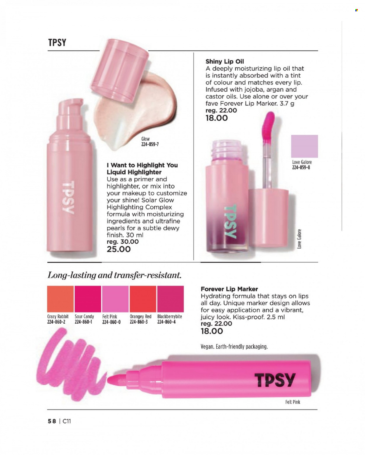 Circulaire Avon - Produits soldés - Finish, highlighter. Page 58.