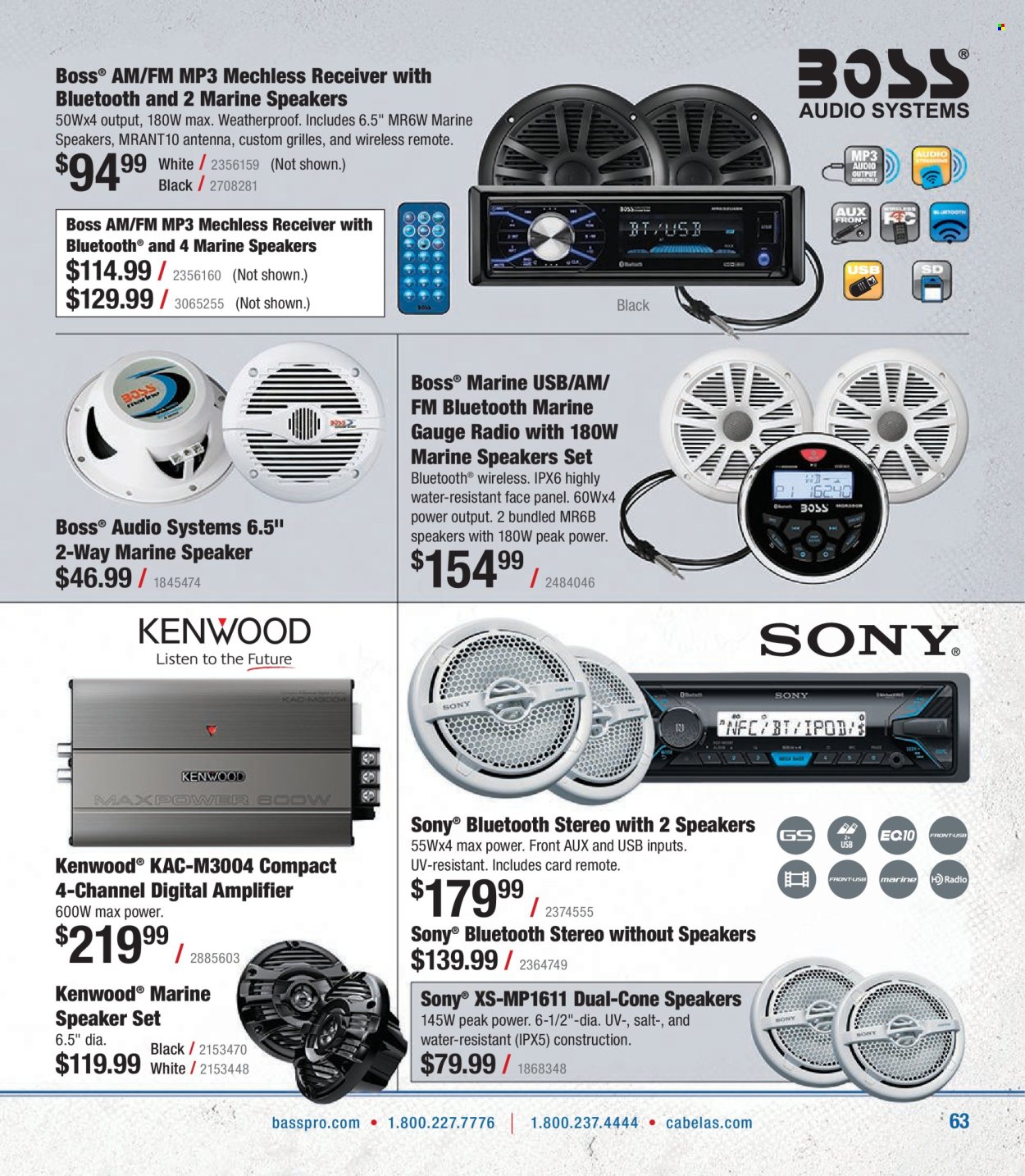 thumbnail - Circulaire Bass Pro Shops - Produits soldés - Sony, cône. Page 63.