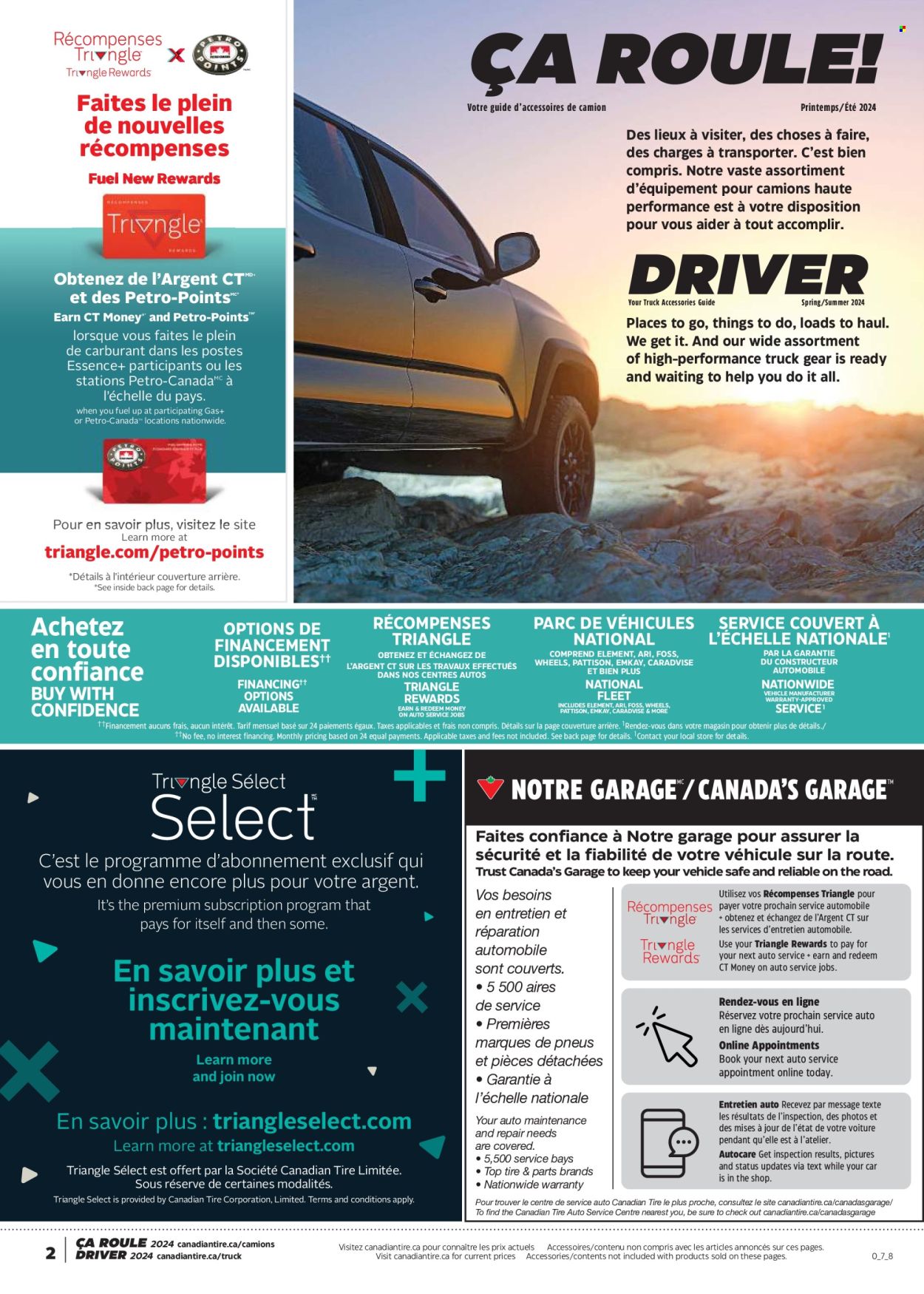 thumbnail - Circulaire Canadian Tire - 11 Avril 2024 - 01 Mai 2024 - Produits soldés - plaid, camion, pneus. Page 2.