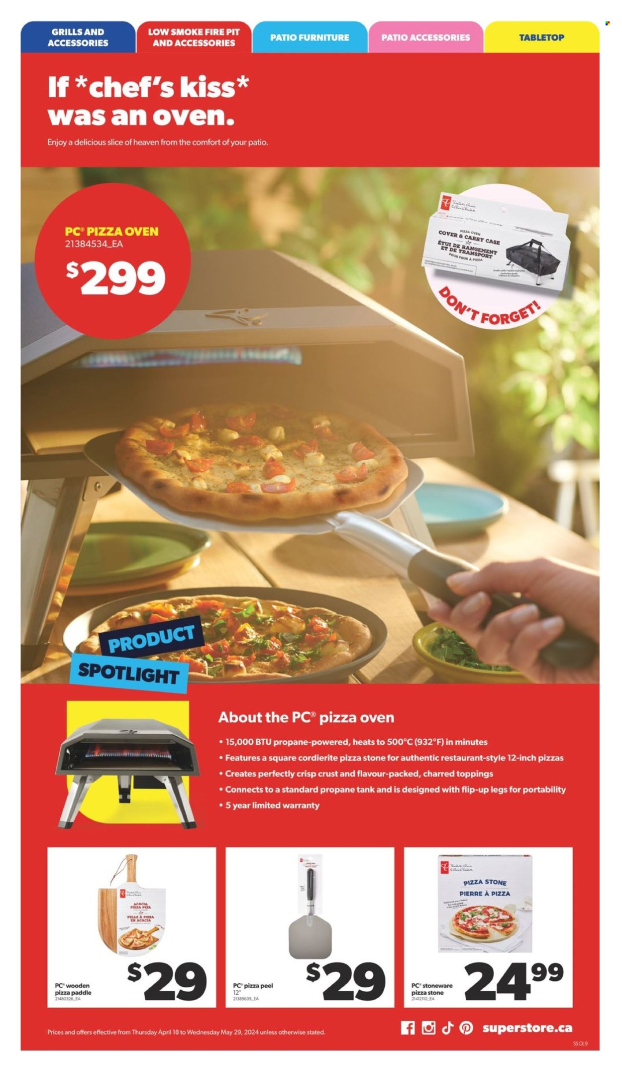 thumbnail - Circulaire Real Canadian Superstore - 18 Avril 2024 - 29 Mai 2024 - Produits soldés - coffret, pierre à pizza, four à pizza, pelle à pizza. Page 8.