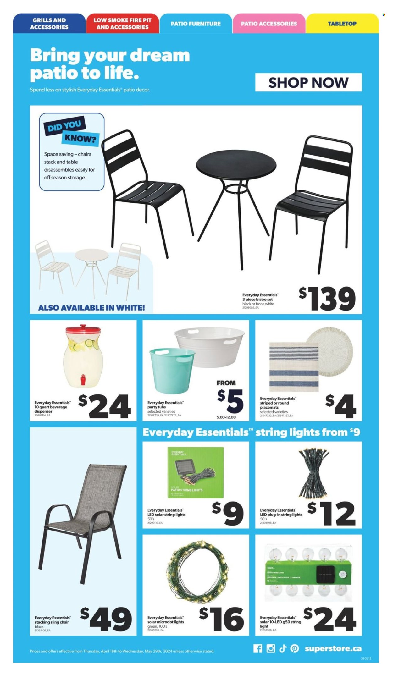 thumbnail - Circulaire Real Canadian Superstore - 18 Avril 2024 - 29 Mai 2024 - Produits soldés - table. Page 12.