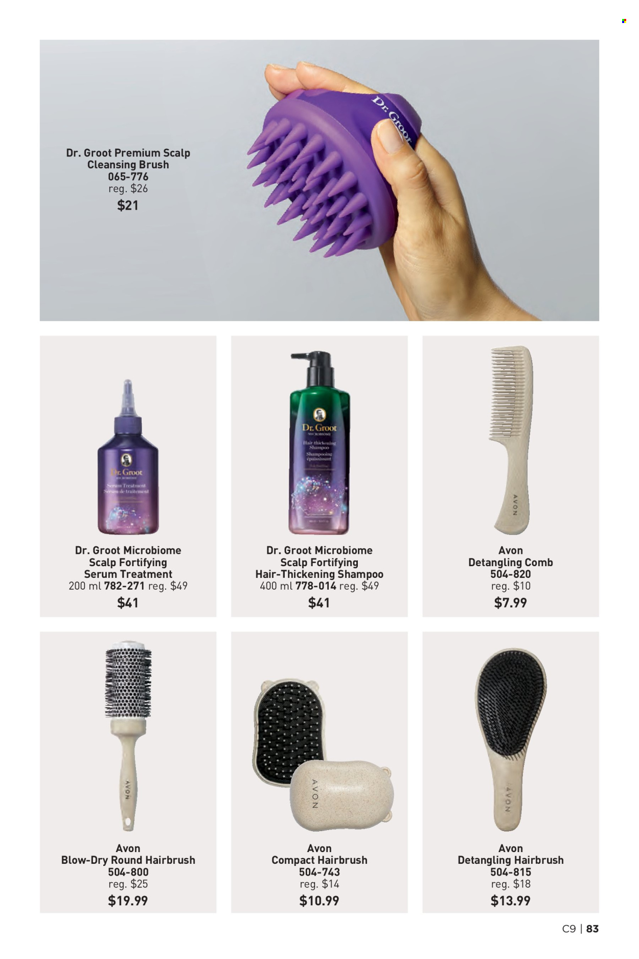 thumbnail - Circulaire Avon - Produits soldés - shampooing, sérum. Page 83.