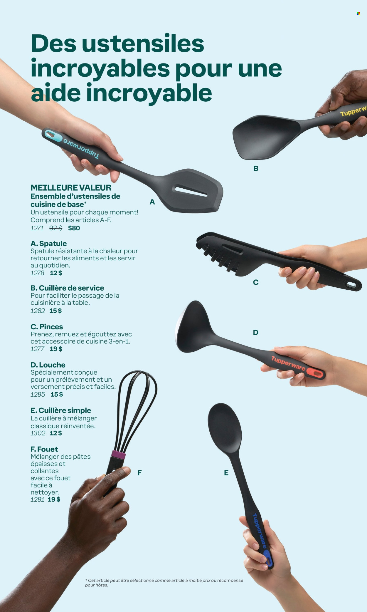thumbnail - Circulaire Tupperware - Produits soldés - louche, spatule, fouet, ustensiles de cuisine, cuillère. Page 6.