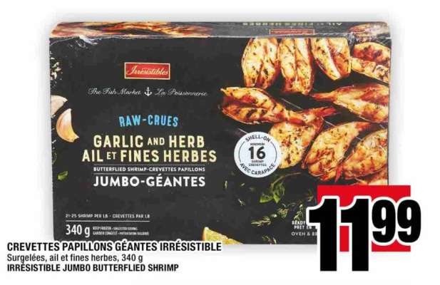 CREVETTES PAPILLONS GÉANTES IRRÉSISTIBLE
