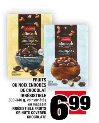 FRUITS OU NOIX ENROBÉS DE CHOCOLAT IRRÉSISTIBLE