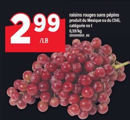RAISINS ROUGES SANS PÉPINS