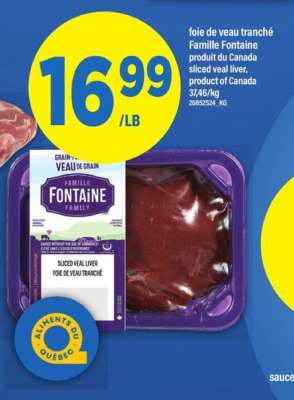 foie de veau tranché Famille Fontaine