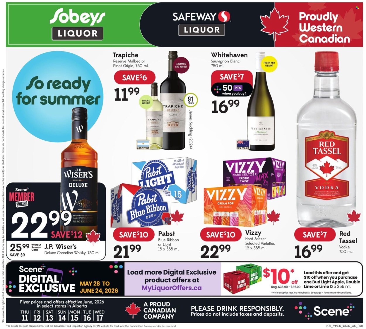 Circulaire Sobeys Liquor - 11 Juin 2026 - 17 Juin 2026. Page 1