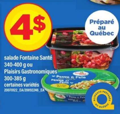 salade Fontaine Santé ou Plaisirs Gastronomiques