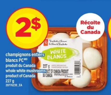champignons entiers blancs PC