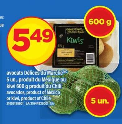avocats Délices du Marché ou kiwi