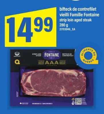 bifteck de contre-filet vieilli Famille Fontaine