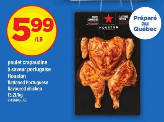 poulet crapaudine à saveur portugaise Houston