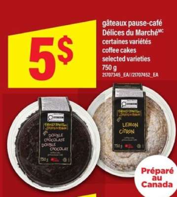 gâteaux pause-café Délices du Marché