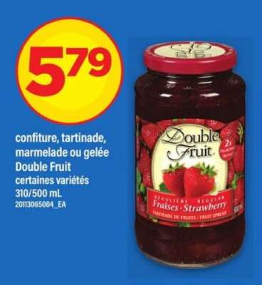 Double Fruit confiture, tartinade, marmelade ou gelée