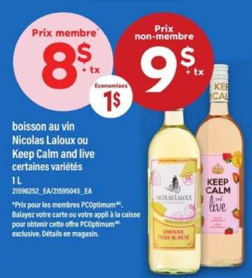 boisson au vin Nicolas Laloux ou Keep Calm and live