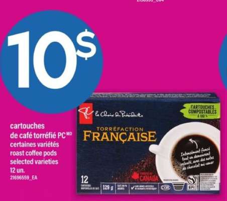 cartouches de café torréfié PC