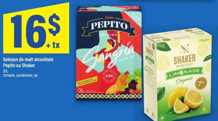 boisson de malt alcoolisée Pepito ou Shaker