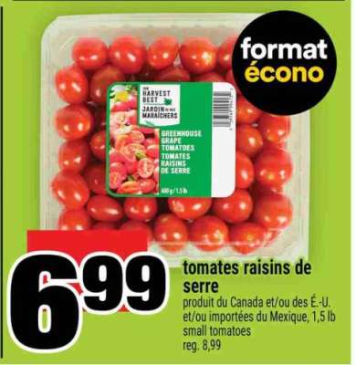 TOMATES RAISINS DE SERRE