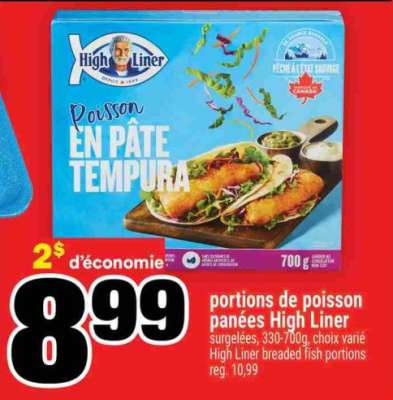PORTIONS DE POISSON PANÉES HIGH LINER