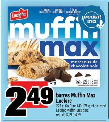 BARRES MUFFIN MAX LECLERC