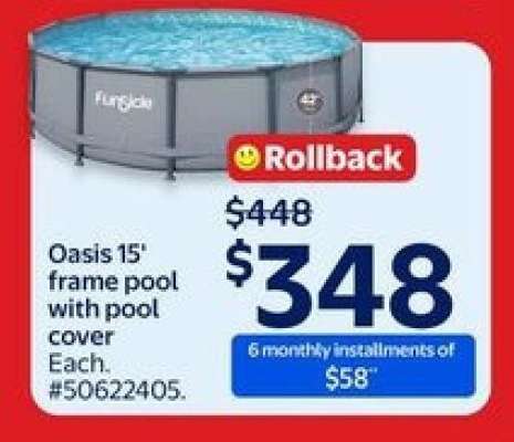 Oasis 15' frame pool with pool cover