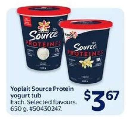 Yoplait Source protein yogurt tub