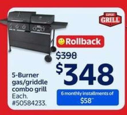 5-Burner Gas/Griddle Combo Grill