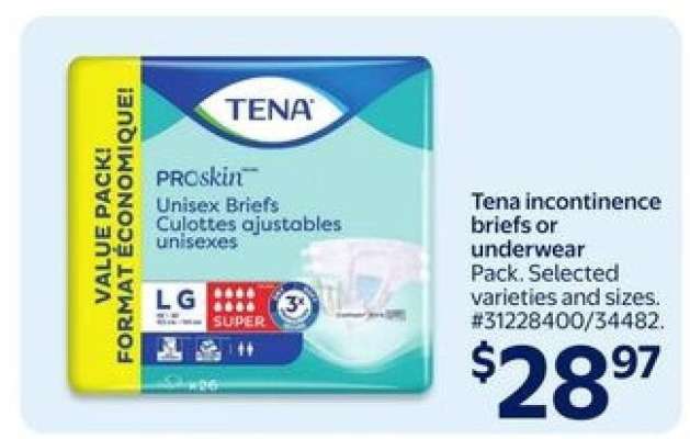 Tena incontinence briefs or underwear