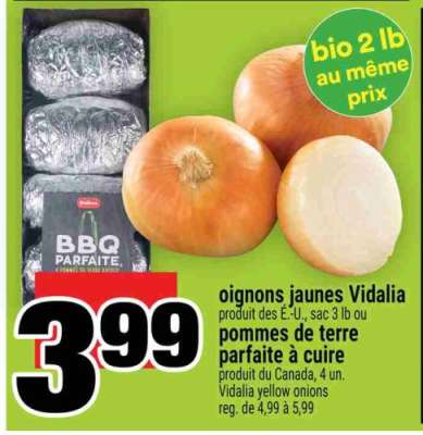 oignons jaunes vidalia