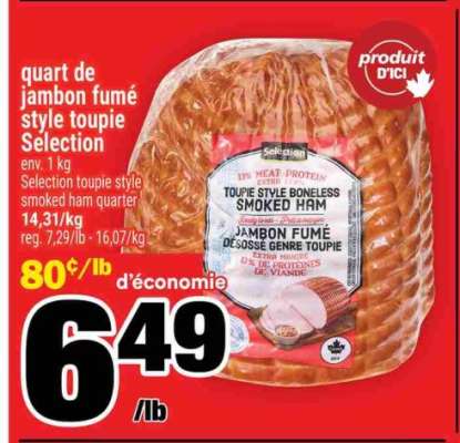 QUART DE JAMBON FUMÉ STYLE TOUPIE SELECTION