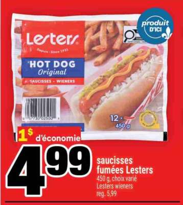 SAUCISSES FUMÉES LESTERS