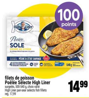 filets de poisson Poêlée Sélecte High Liner