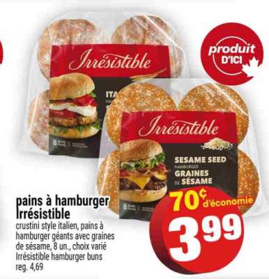 PAINS À HAMBURGER IRRÉSISTIBLE