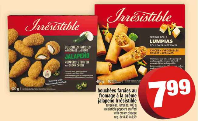 bouchées farcies au fromage à la crème jalapeno Irrésistible