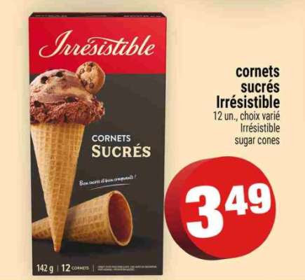 cornets sucrés Irrésistible