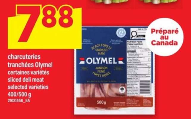 Olymel charcuteries tranchées