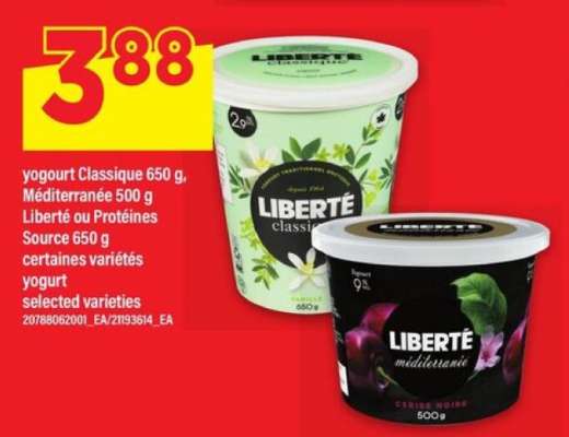 yogourt Classique 650 g, Méditerranée 500 g