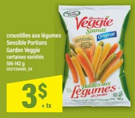 croustilles aux légumes Sensible Portions Garden Veggie
