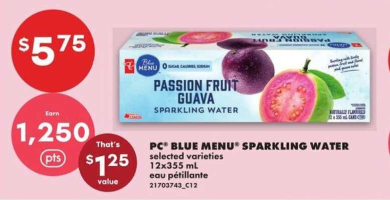 PC® Blue Menu® Sparkling Water
