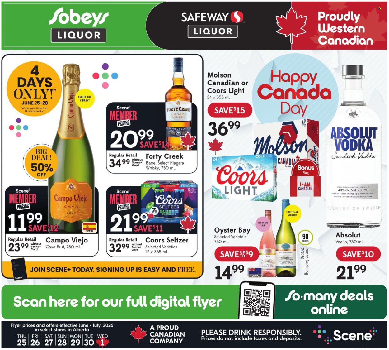 Circulaire Sobeys Liquor - 25 Juin 2026 - 01 Juillet 2026. Page 1