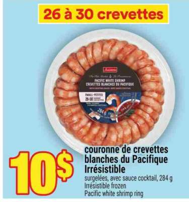 COURONNE DE CREVETTES BLANCHES DU PACIFIQUE IRRÉSISTIBLE