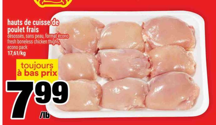 hauts de cuisse de poulet frais