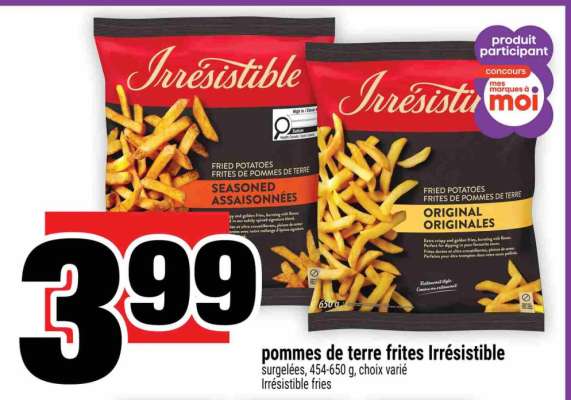 pommes de terre frites Irrésistible