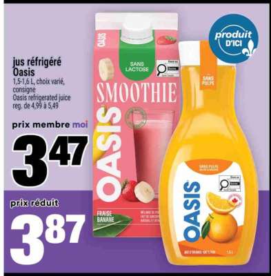 JUS RÉFRIGÉRÉ OASIS